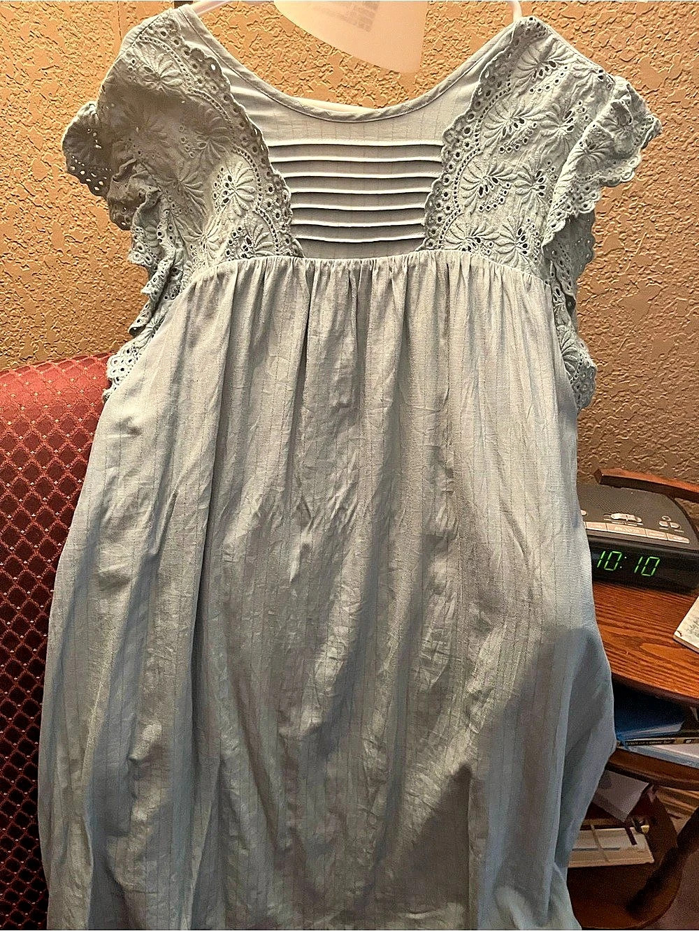 Entro Embroidered Dress in sage green Size Small Like New